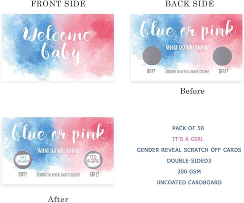 عبوة من 50 بطاقة قابلة للخدش من النوع - للفتيات in Kuwait