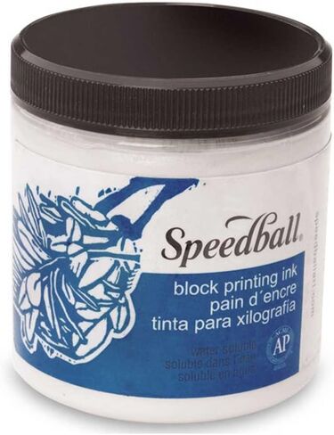 Speedball Water Soluble Block Printing Ink, White, 1 Pound - 380819 in Saudi Arabia