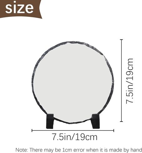 2 حزمة من الفراغات التسامي 7.5x7.5 بوصة مستديرة مخصصة حجر لائحة إطار الصورة نقل الحرارة لوحة صور الصخور مع حامل العرض الديكور لسطح المكتب تذكارية DIY هدية شخصية in Kuwait