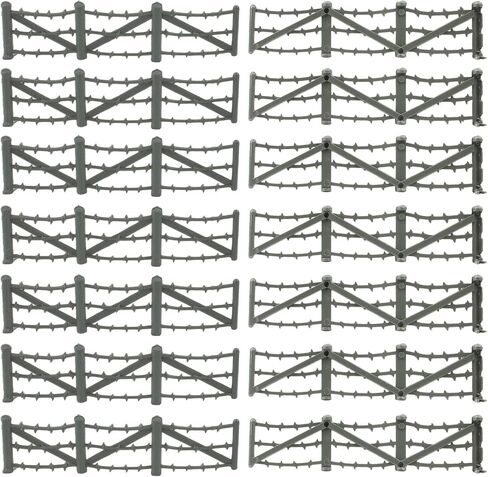 BMC Classic Marx Barbed Wire Fences - 20pc Gray Plastic Army Men Accessories in Saudi Arabia