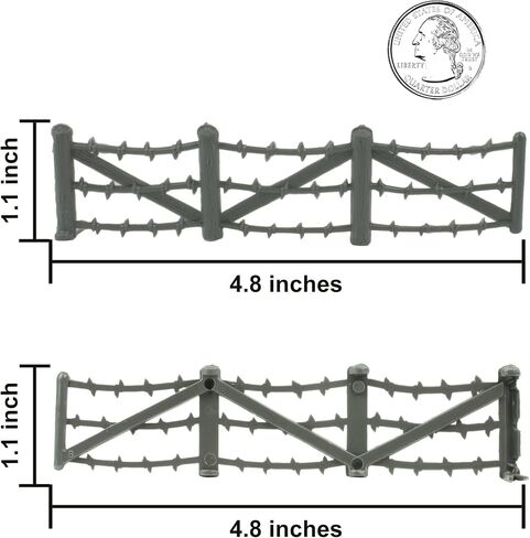 BMC Classic Marx Barbed Wire Fences - 20pc Gray Plastic Army Men Accessories in Saudi Arabia