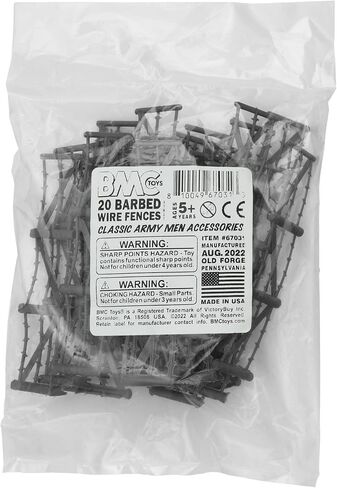 BMC Classic Marx Barbed Wire Fences - 20pc Gray Plastic Army Men Accessories in Saudi Arabia