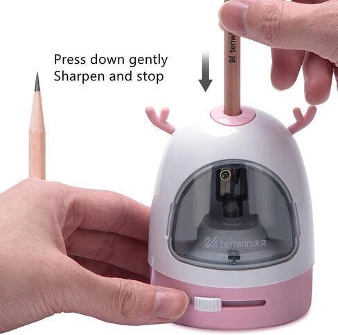 superPIG Cute Electric Pencil Sharpener、Pencil Sharpener、DIY Shape for Cute Panda、High Capacity、Fast Sharpen( Another Blade、Accessories and Pencil Extender Included)White in Saudi Arabia