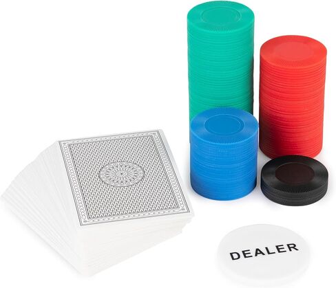 Cardinal Classics, 200 Poker Chips Set Playing Cards Deck Dealer Button Texas Hold ‘Em Classic Casino Table Game, for Adults and Kids Ages 10 and up in Saudi Arabia
