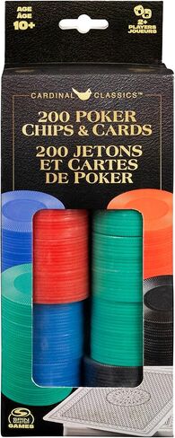 Cardinal Classics, 200 Poker Chips Set Playing Cards Deck Dealer Button Texas Hold ‘Em Classic Casino Table Game, for Adults and Kids Ages 10 and up in Saudi Arabia