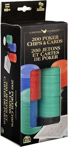 Cardinal Classics, 200 Poker Chips Set Playing Cards Deck Dealer Button Texas Hold ‘Em Classic Casino Table Game, for Adults and Kids Ages 10 and up in Saudi Arabia