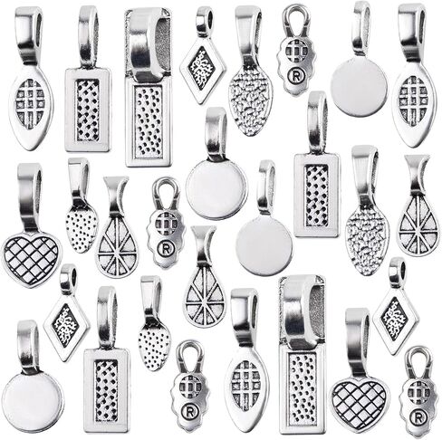 دلايات من خليط معدني من خليط معدني من خليط معدني بتصميم كابوشون من الزجاج لصنع القلائد والاساور والمجوهرات، 100 غرام in Kuwait