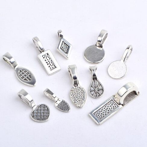 دلايات من خليط معدني من خليط معدني من خليط معدني بتصميم كابوشون من الزجاج لصنع القلائد والاساور والمجوهرات، 100 غرام in Kuwait