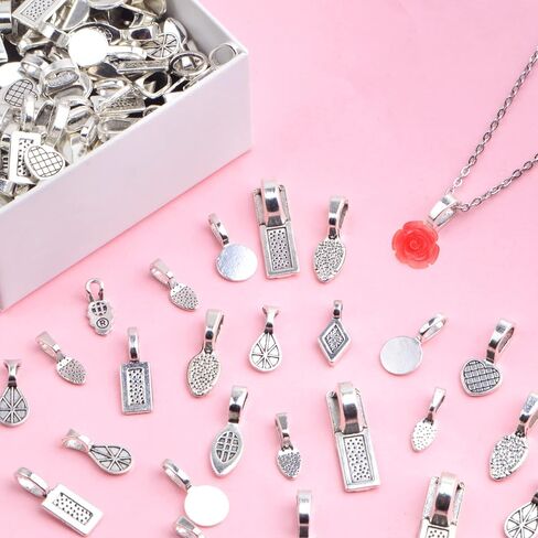 دلايات من خليط معدني من خليط معدني من خليط معدني بتصميم كابوشون من الزجاج لصنع القلائد والاساور والمجوهرات، 100 غرام in Kuwait