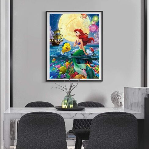 Karyees 16x20In Princess Little Mermaid Ariel Paint by Numbers Kits DIY Painting by Numbers DIY Canvas Painting by Numbers Acrylic Painting Kits for Home Wall Decor Princess Mermaid in Saudi Arabia
