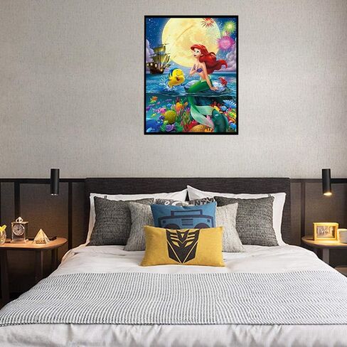 Karyees 16x20In Princess Little Mermaid Ariel Paint by Numbers Kits DIY Painting by Numbers DIY Canvas Painting by Numbers Acrylic Painting Kits for Home Wall Decor Princess Mermaid in Saudi Arabia
