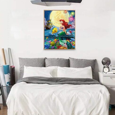 Karyees 16x20In Princess Little Mermaid Ariel Paint by Numbers Kits DIY Painting by Numbers DIY Canvas Painting by Numbers Acrylic Painting Kits for Home Wall Decor Princess Mermaid in Saudi Arabia