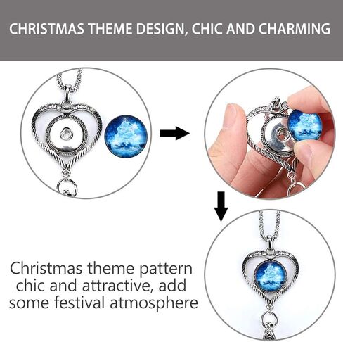 EXCEART 12pcs Christmas Snap Charms Glass Snap Buttons Charms Interchangeable Jewelry Snap Charms for Snap Jewelry Necklace Bracelet in Saudi Arabia