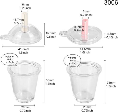 FUNSHOWCASE Miniature Bubble Tea Epoxy Resin Casting Kits Key Chain Earring Pendant Charms Jewelry Making Supplies Height 1.3inch in Saudi Arabia