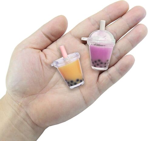 FUNSHOWCASE Miniature Bubble Tea Epoxy Resin Casting Kits Key Chain Earring Pendant Charms Jewelry Making Supplies Height 1.3inch in Saudi Arabia