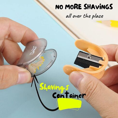 مستر.بين - مبراة اقلام ملونة مع غطاء، 6 قطع، مبراة اقلام رصاص لطيفة، مبراة اقلام للاطفال، مبراة اقلام رصاص للطلاب، مبراة اقلام يدوية، هدايا الكريسماس in Kuwait