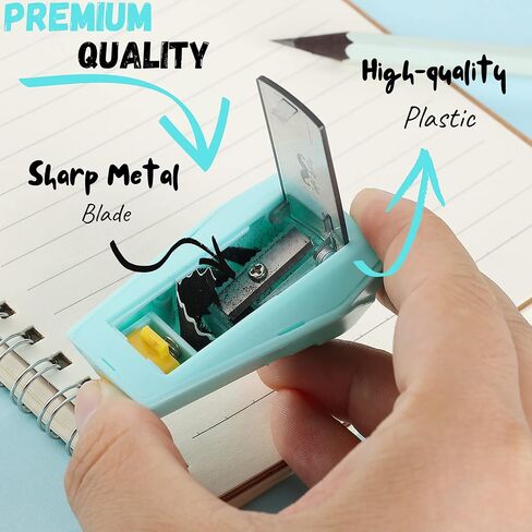 مستر.بين - مبراة اقلام ملونة مع غطاء، 6 قطع، مبراة اقلام رصاص لطيفة، مبراة اقلام للاطفال، مبراة اقلام رصاص للطلاب، مبراة اقلام يدوية، هدايا الكريسماس in Kuwait