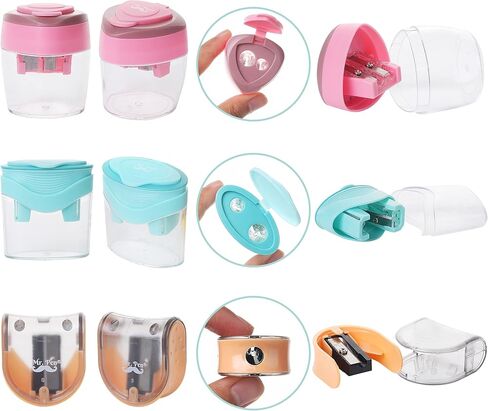 مستر.بين - مبراة اقلام ملونة مع غطاء، 6 قطع، مبراة اقلام رصاص لطيفة، مبراة اقلام للاطفال، مبراة اقلام رصاص للطلاب، مبراة اقلام يدوية، هدايا الكريسماس in Kuwait