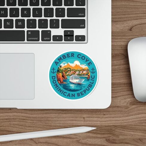 ملصق Amber Cove جمهورية الدومينيكان مقاوم للطقس في الهواء الطلق ملصق من الفينيل صغير مقاوم للماء لزجاجة المياه وكوب جواز السفر وكتاب القصاصات والكمبيوتر المحمول وكوب الهاتف مقاس 4 بوصات هدية مضحكة in Saudi Arabia