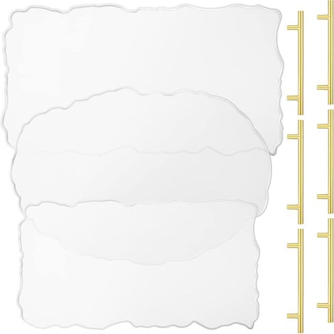 Hoolerry Silicone Resin Tray Mold with Gold Handles Silicone Tray Mold Silicone Molds for Epoxy Resin Jewelry Resin Casting Molds for DIY Crafts Making Faux Agate Tray Serving Board Home (3 Pack) in Kuwait