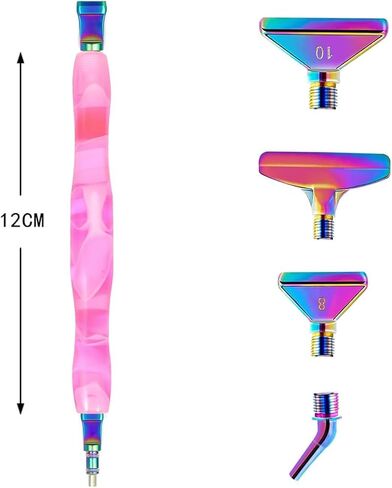 Diamond Painting Metal Tips, 28Pcs Diamond Painting Pen Accessories Tools Kits for DIY, Screw Thread Tips, 5D Diamond Painting Tools with 6 Clay, for DIY Craft, Embroidery Decor, Colorful in Saudi Arabia