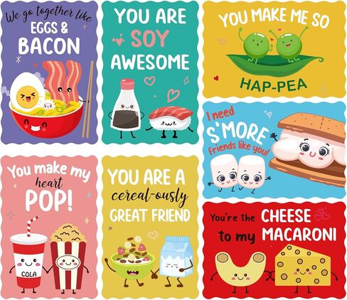 Joyseller Pack of 35 Valentines Day Cards for Kids School | 7 Assorted Designs of Valentines Cards with 35 Scented Stickers & 35 Envelops | Valentines Gifts for Boys Girls Classroom Exchange  in Kuwait