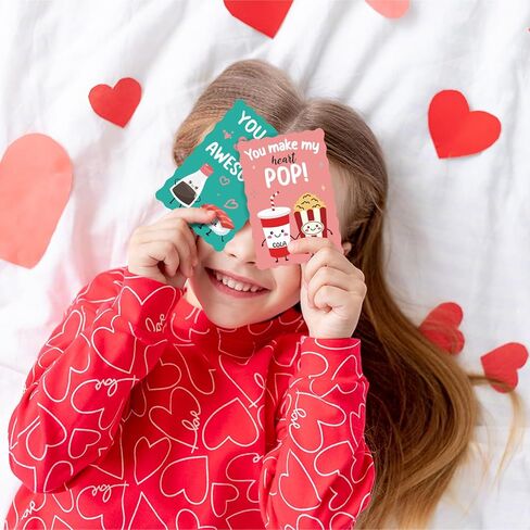 Joyseller Pack of 35 Valentines Day Cards for Kids School | 7 Assorted Designs of Valentines Cards with 35 Scented Stickers & 35 Envelops | Valentines Gifts for Boys Girls Classroom Exchange  in Kuwait