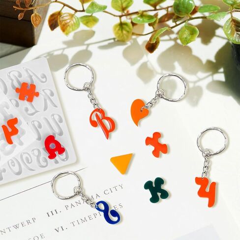 DeryArcle رسالة قلادة الراتنج قالب الأبجدية المفاتيح سيليكون قوالب عدد صغير شكل قالب مجوهرات القرط راتنجات الايبوكسي قوالب الصب لقلادة DIY سوار سحر الهاتف قذيفة ديكور الحرفية in Kuwait