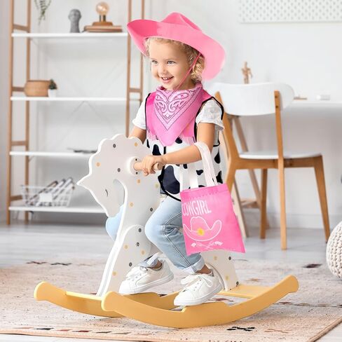 Toulite 24 Pcs Western Cowgirl Costume Set Cowboy Cowgirl Outfit 6 Plastic Felt Hats 6 Vest Tops 6 Paisley Bandanas 6 Bags in Saudi Arabia