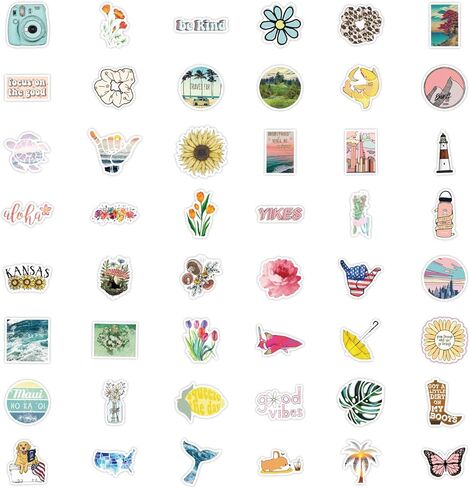 ملصقات VSCO، 100 قطعة من ملصقات الفينيل المقاومة للماء والجمالية لزجاجات المياه والكمبيوتر المحمول والجيتار ولوح التزلج وهدايا تزيينية للأطفال والمراهقين والفتيات in Kuwait