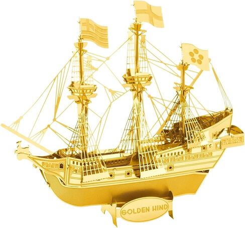 Metal Earth Golden Hind Gold Version 3D Metal Model Kit Bundle with Tweezers Fascinations in Saudi Arabia