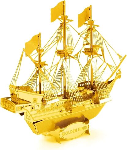 Metal Earth Golden Hind Gold Version 3D Metal Model Kit Bundle with Tweezers Fascinations in Saudi Arabia