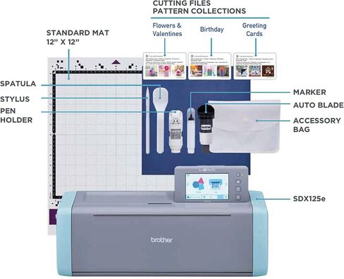 آلة قطع Brother DIY ScanNCut SDX125e، حزمة كاملة من الفينيل in Saudi Arabia