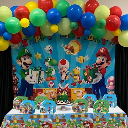 16 قطعة من صناديق هدايا حفلات ماريو وزينة حقيبة حفلات ماريو لمستلزمات حفلات بيبي ماريو in Kuwait