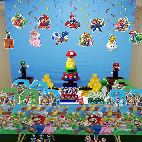 16 قطعة من صناديق هدايا حفلات ماريو وزينة حقيبة حفلات ماريو لمستلزمات حفلات بيبي ماريو in Kuwait