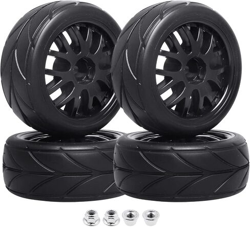 4 قطع من HobbyPark Tires V Tread & Y على شكل عجلة محور سداسية 12 مم مع حشوات إسفنجية لـ 1/10 على الطرق السياحية in Saudi Arabia