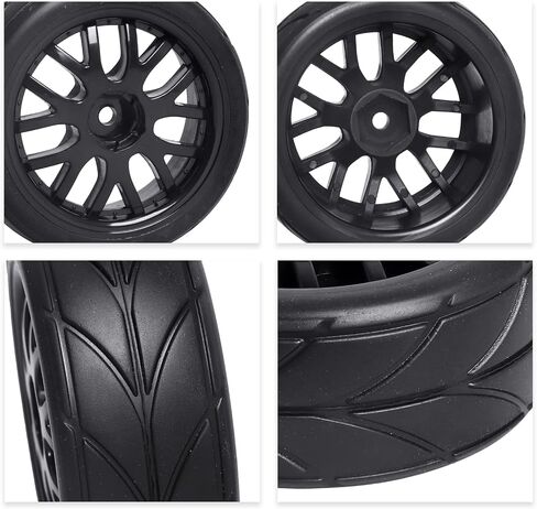 4 قطع من HobbyPark Tires V Tread & Y على شكل عجلة محور سداسية 12 مم مع حشوات إسفنجية لـ 1/10 على الطرق السياحية in Saudi Arabia