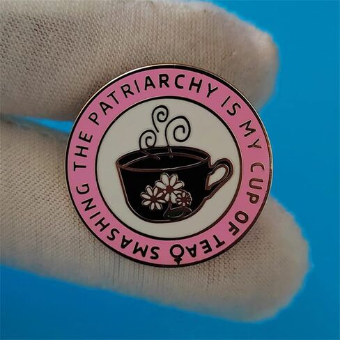 كسر البطريركية هو هوايتي المينا بروش دبابيس فنجان الشاي النسوي بروش معدني طية صدر السترة دبوس متعة التورية الفن التلبيب شارة دبوس امرأة الطاقة الملحقات مجوهرات لحقائب الظهر شارة مجوهرات للنساء in Kuwait