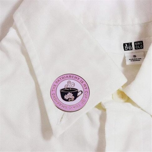 كسر البطريركية هو هوايتي المينا بروش دبابيس فنجان الشاي النسوي بروش معدني طية صدر السترة دبوس متعة التورية الفن التلبيب شارة دبوس امرأة الطاقة الملحقات مجوهرات لحقائب الظهر شارة مجوهرات للنساء in Kuwait