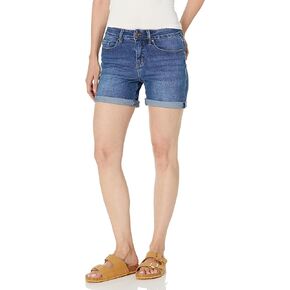 Women's Vintage High Rise Rolled Cuff Shorts with Lycra in Kuwait