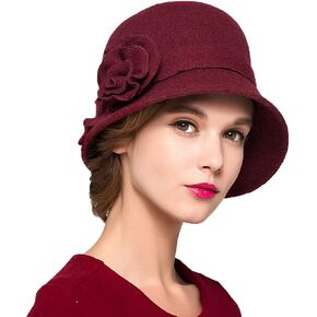 Maitose™ Women's Wool Felt Flowers Church Bowler Hats