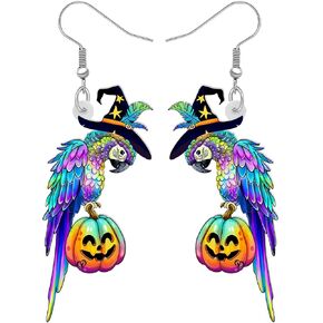 NEWEI Acrylic Cute Macaw Parrot Bird Earrings Dangle For Women Girls Animals Jewelry Gifts Charms Hawaii Accessories