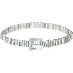 Ayliss Women Rhinestone Belt Bling Crystal Shiny Waist Dress Belt Silver Fashion Glitter Chain Belt for Wedding Party in Saudi Arabia