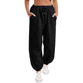 KEEVICI Women's Dragon Print Sweatpants High Waisted Joggers Yoga Workout Sports Black Elastic Waist Pants with Pockets