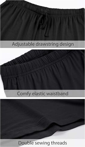 WiWi Bamboo Viscose Sleep Shorts for Women Soft Pajama Bottoms Casual Lounge Shorts Plus Size Boxers Sleepwear S-4X in Saudi Arabia