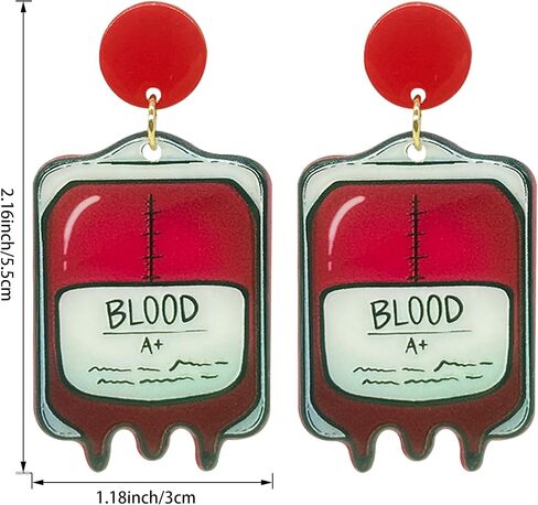 CWVHQ Halloween Skeleton Drop Earrings Halloween Happy Ghost Pumpkin Dangle Earrings Horror cat Ghost BOO Blood bag Earrings for Women Girl Festive Costume Jewelry in Saudi Arabia