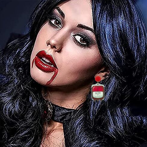 CWVHQ Halloween Skeleton Drop Earrings Halloween Happy Ghost Pumpkin Dangle Earrings Horror cat Ghost BOO Blood bag Earrings for Women Girl Festive Costume Jewelry in Saudi Arabia