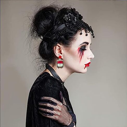 CWVHQ Halloween Skeleton Drop Earrings Halloween Happy Ghost Pumpkin Dangle Earrings Horror cat Ghost BOO Blood bag Earrings for Women Girl Festive Costume Jewelry in Saudi Arabia