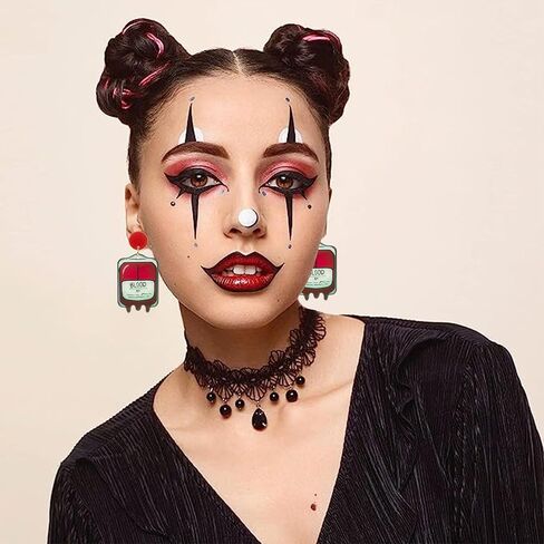 CWVHQ Halloween Skeleton Drop Earrings Halloween Happy Ghost Pumpkin Dangle Earrings Horror cat Ghost BOO Blood bag Earrings for Women Girl Festive Costume Jewelry in Saudi Arabia