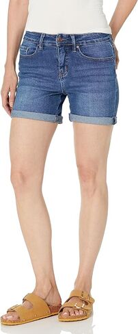 Women's Vintage High Rise Rolled Cuff Shorts with Lycra in Kuwait